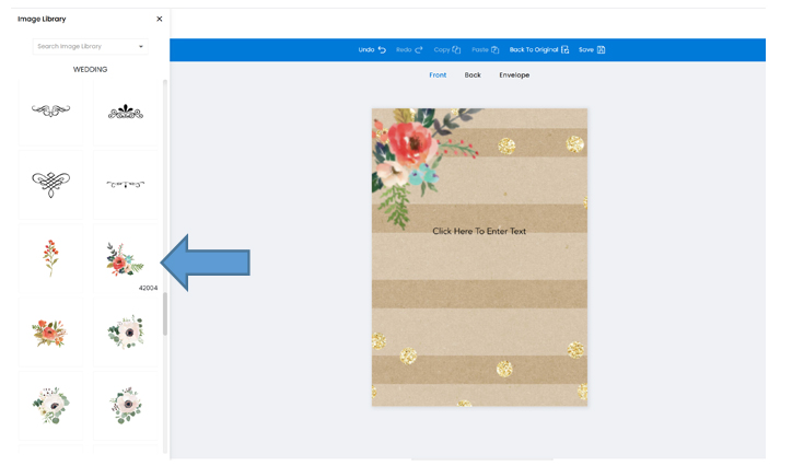 select the floral image to add to your design