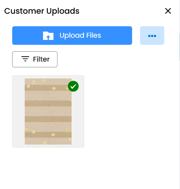 any images uploaded will show up on the left panel area