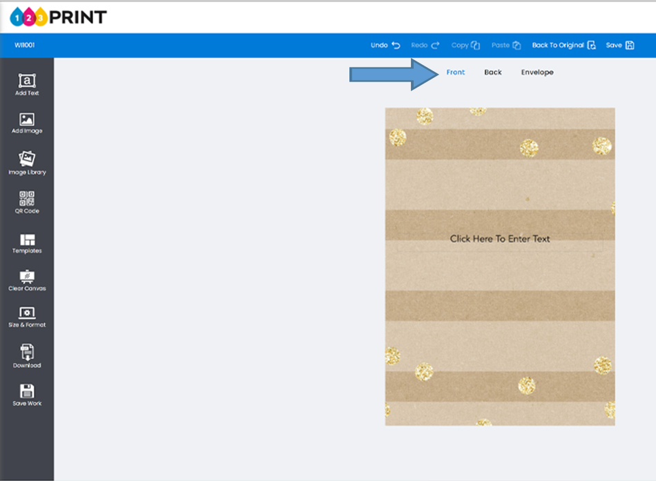 change back to the front side to finish the design