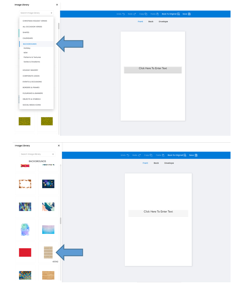 select the category that you want to browse the images in