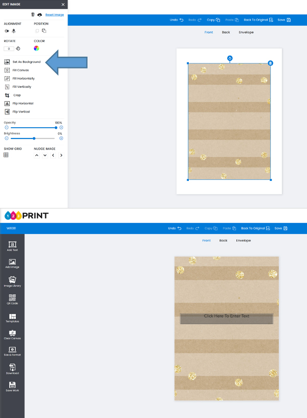 use the set as background icon to expand the image to fill the whole background area