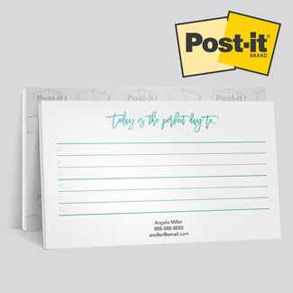 Custom Post-it Notes with free image uploads and multiple sizes.