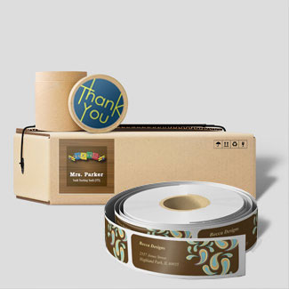 Address labels with free dispenser and foil options.