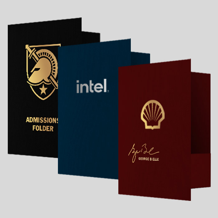 Foil printed Presentation Folders in choice of standard or legal sizes