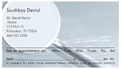 A handy appointment card for a dental practice.