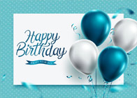 turquoise colored balloons to celebrate a birthday