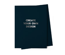 professional navy linen folders with foil print
