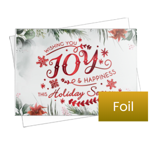 Image of a holiday card with foil