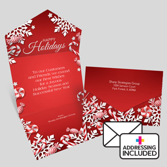 All in one card and envelope design saves time this holiday season