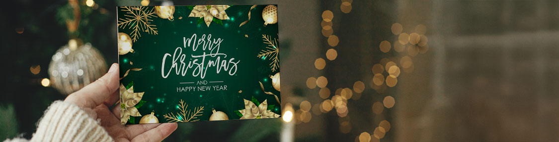 Hundreds of designs for you to express your holiday greetings with clients, employees, friends and family