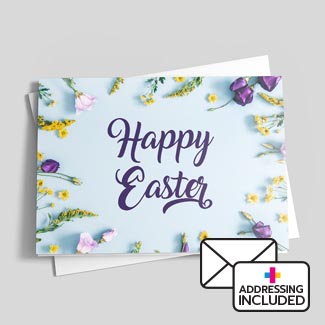 purple and yellow flowers representing easter and spring