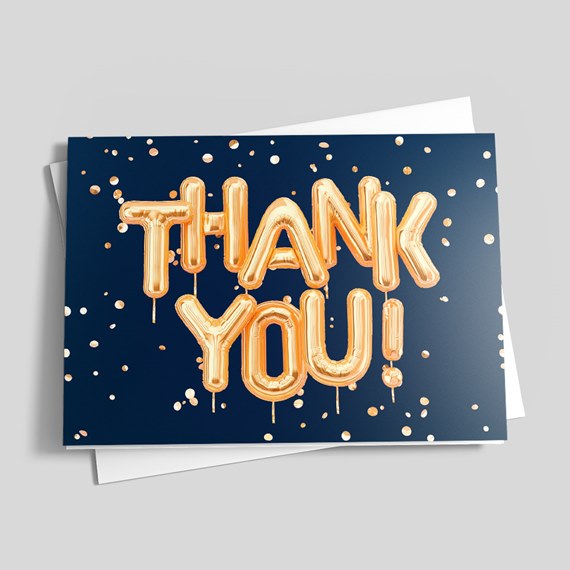 Melting Sky - custom thank you cards for businesses with a dark blue background.