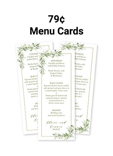 Wedding Menu Cards Wedding Menu Cards