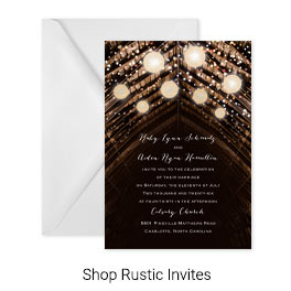 Rustic String of Lights (Summer Green) Wedding Postage Stamp - Luxury  Wedding Invites