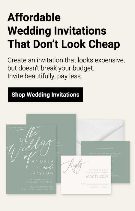 Cheap Wedding Invitations with FREE RSVP Cards