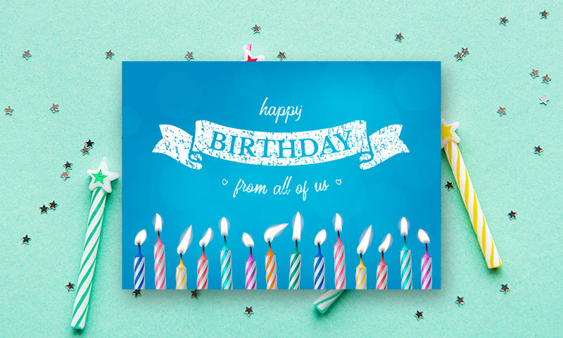 Sky Candles Birthday Card