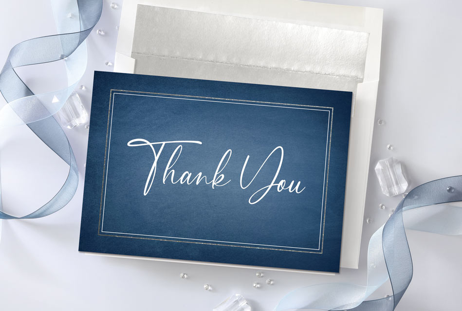 Script and Slate Thank You Card