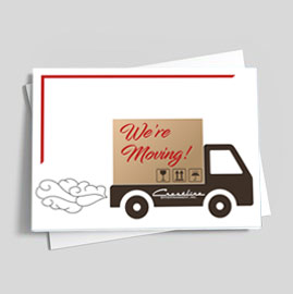 Moving announcement cards for business and family.