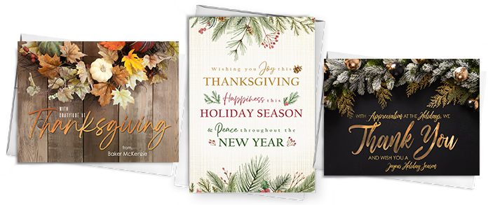 Business holiday greeting cards made with your personalization.
