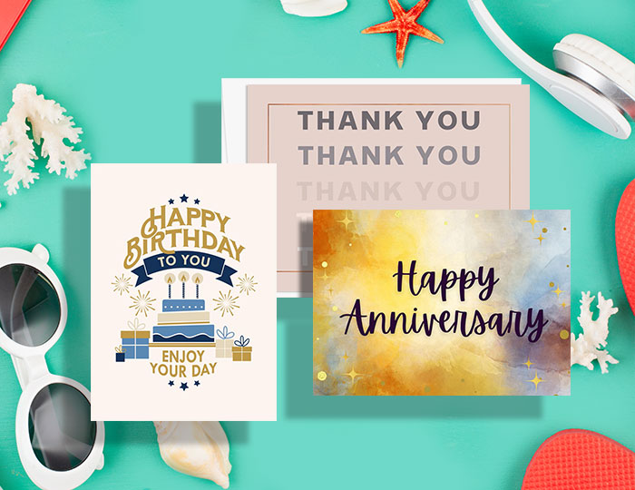 Mid-Year Savings promotion featuring 30% off business greeting cards