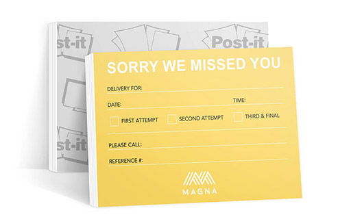 Personalized post-it notes for offices or delivery notices.