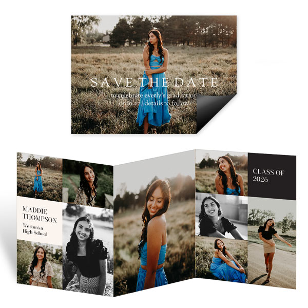 Featured Graduation Save the Date: Flowing Script
