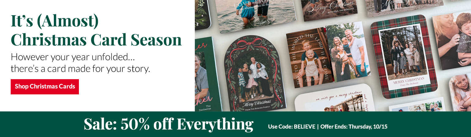50% off Photo Christmas Cards