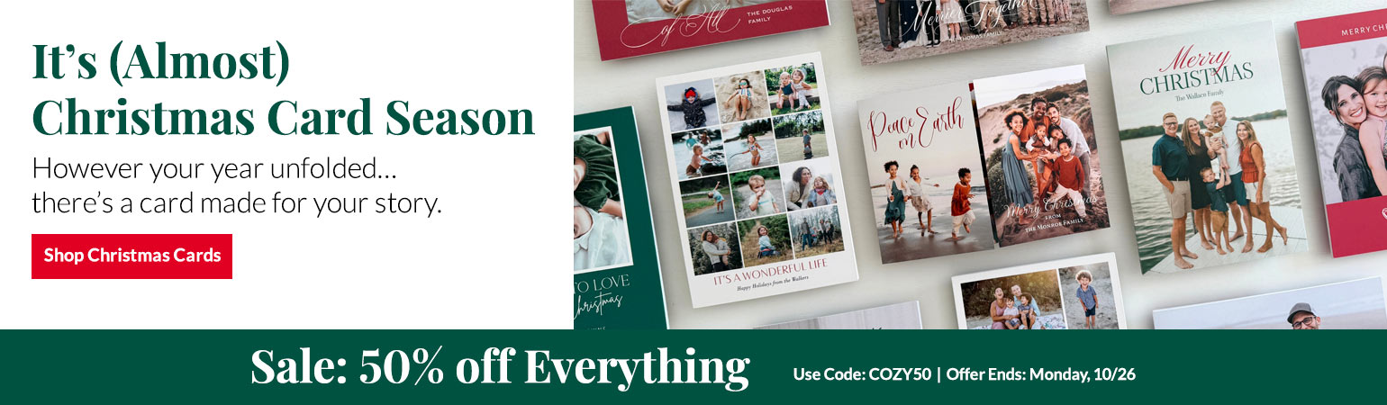 50% off Photo Christmas Cards