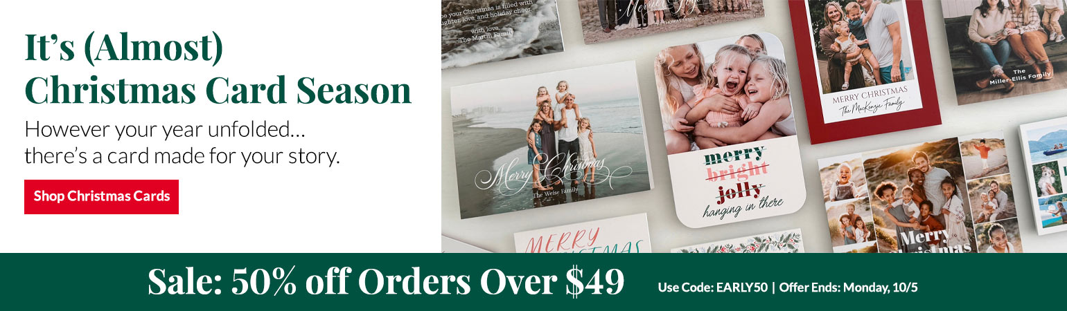 50% off Photo Christmas Cards