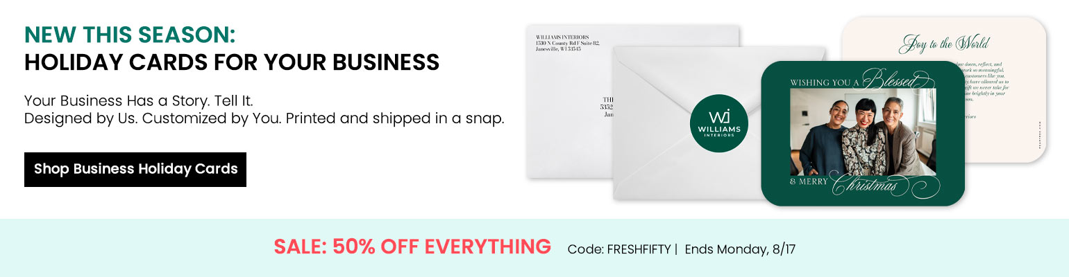 Shop Business Christmas Cards with FRESHFIFTY offer