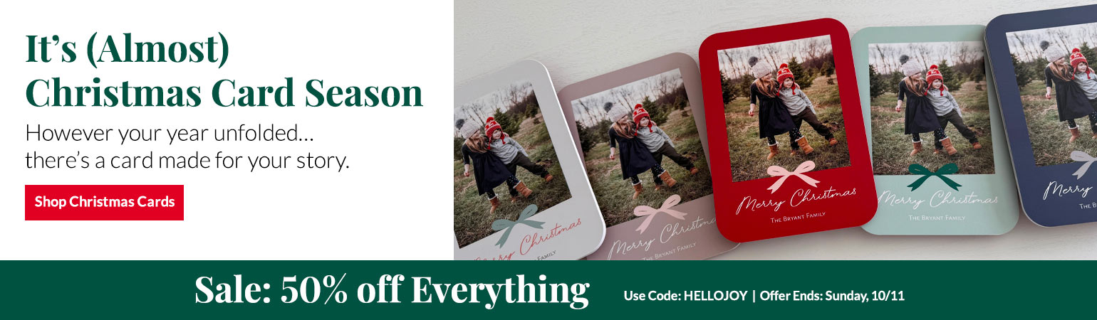 50% off Photo Christmas Cards