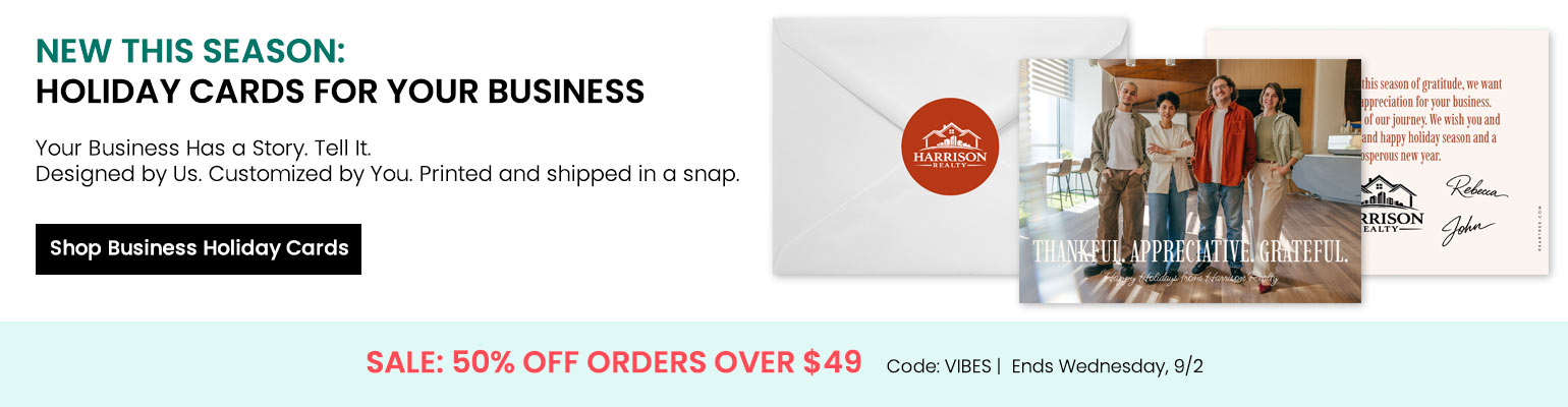 Shop Business Holiday Cards with VIBES offer