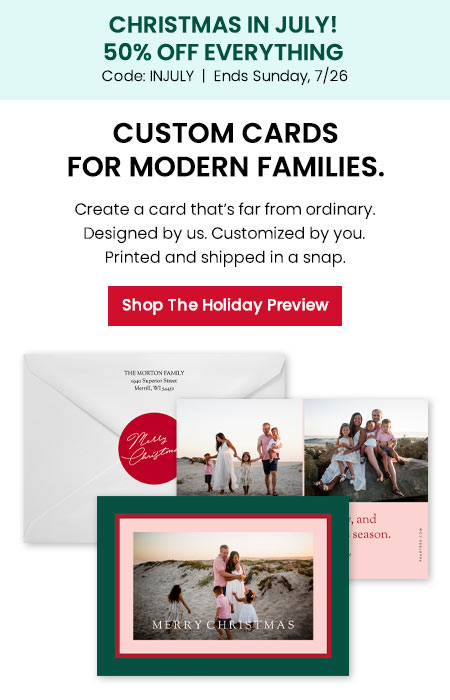 Shop holiday cards with INJULY offer