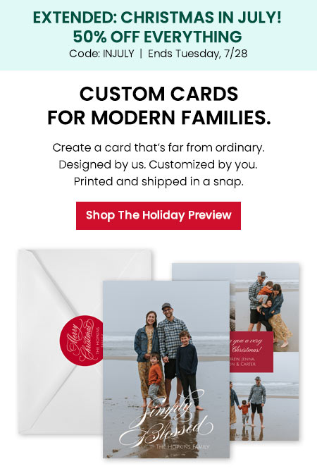 Shop holiday cards with INJULY offer