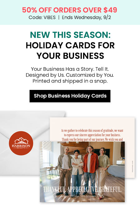 Shop Business Holiday Cards with VIBES offer