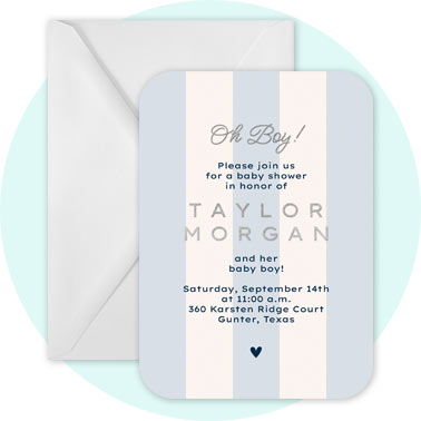 Personalized foil baby shower invitation