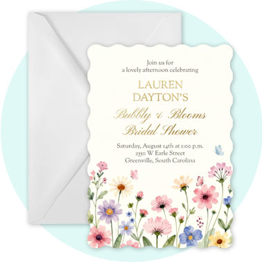Personalized foil bridal shower invitation