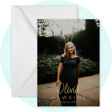 Personalized foil graduation announcement