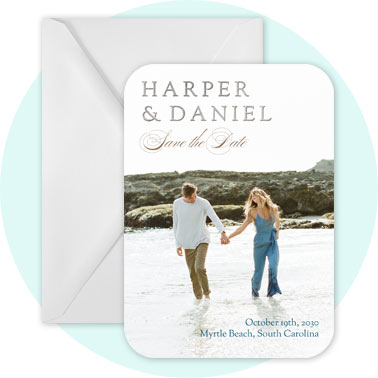 Personalized foil save the date card