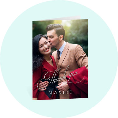 Personalized foil thank-you card
