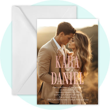 Personalized foil wedding invitation
