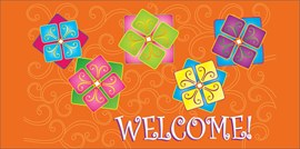 Vibrant Decorative Welcome Card