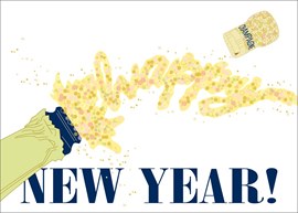 Happy Script Champagne Bottle