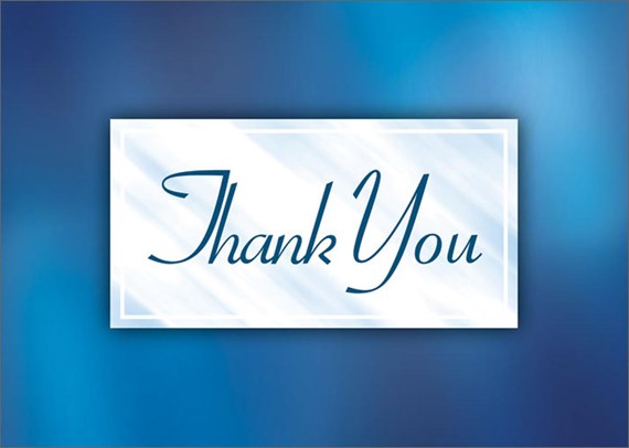Shaded Blue Thank You