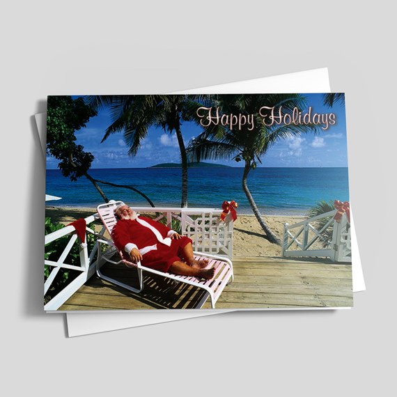 Assorted Beach Christmas Postcards - 40 Holiday Beach Postcards - 4 x 6  Inch Postcards (Assorted)