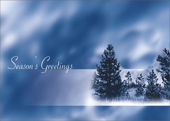 Foggy Blue Christmas Card