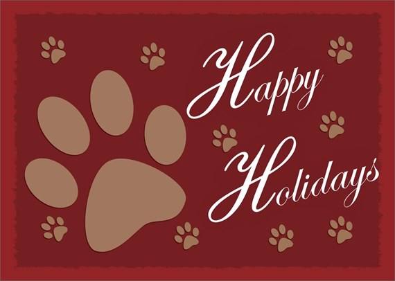 Pawprints Happy Holiday Card