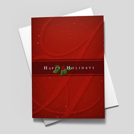 Holly on Red Holiday Card