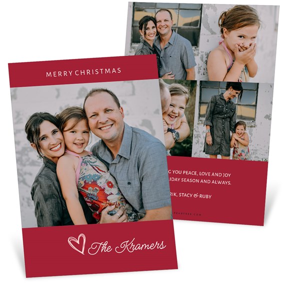 Christmas card with photo area and decorative elements