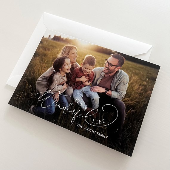 family photo card with customizable text area